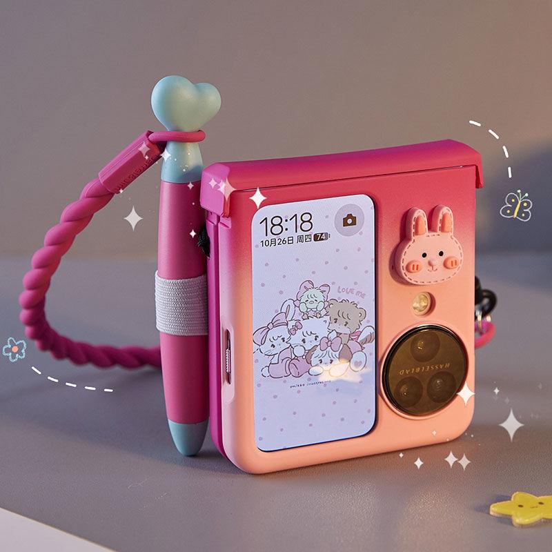 Милый чехол-книжка для Oppo find n2 flip funda para Oppo find n3 flip Чехол со стилусом и шнурком