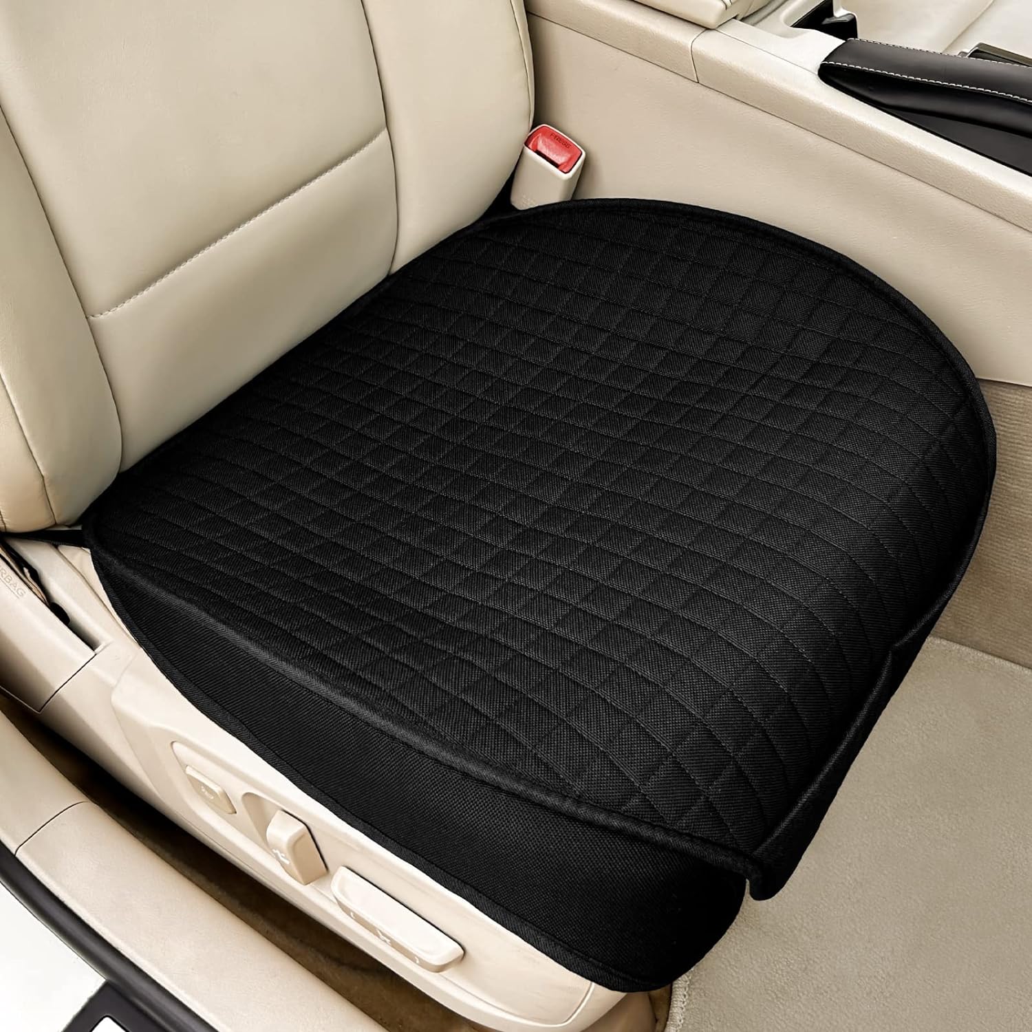 SEAMETAL Flax Car Seat Cover Four Seasons Front Linen Fabric Cushion Breathable Seat Protector Mat Pad