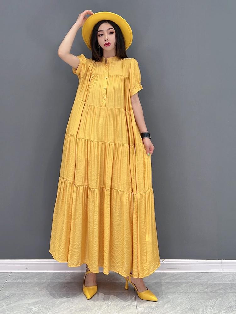 Xitao Плиссированное платье с подолом, модное новое женское повседневное стильное однотонное пуловерное платье для меньшинств, платье-кекс, DZL1080