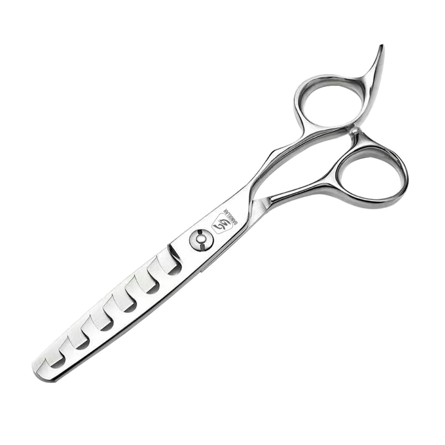 SANGELAR 6-дюймовые филировочные ножницы серебряные профессиональные парикмахерские ножницы для истончения с 6 зубцами скорость истончения 50-60% потери волос