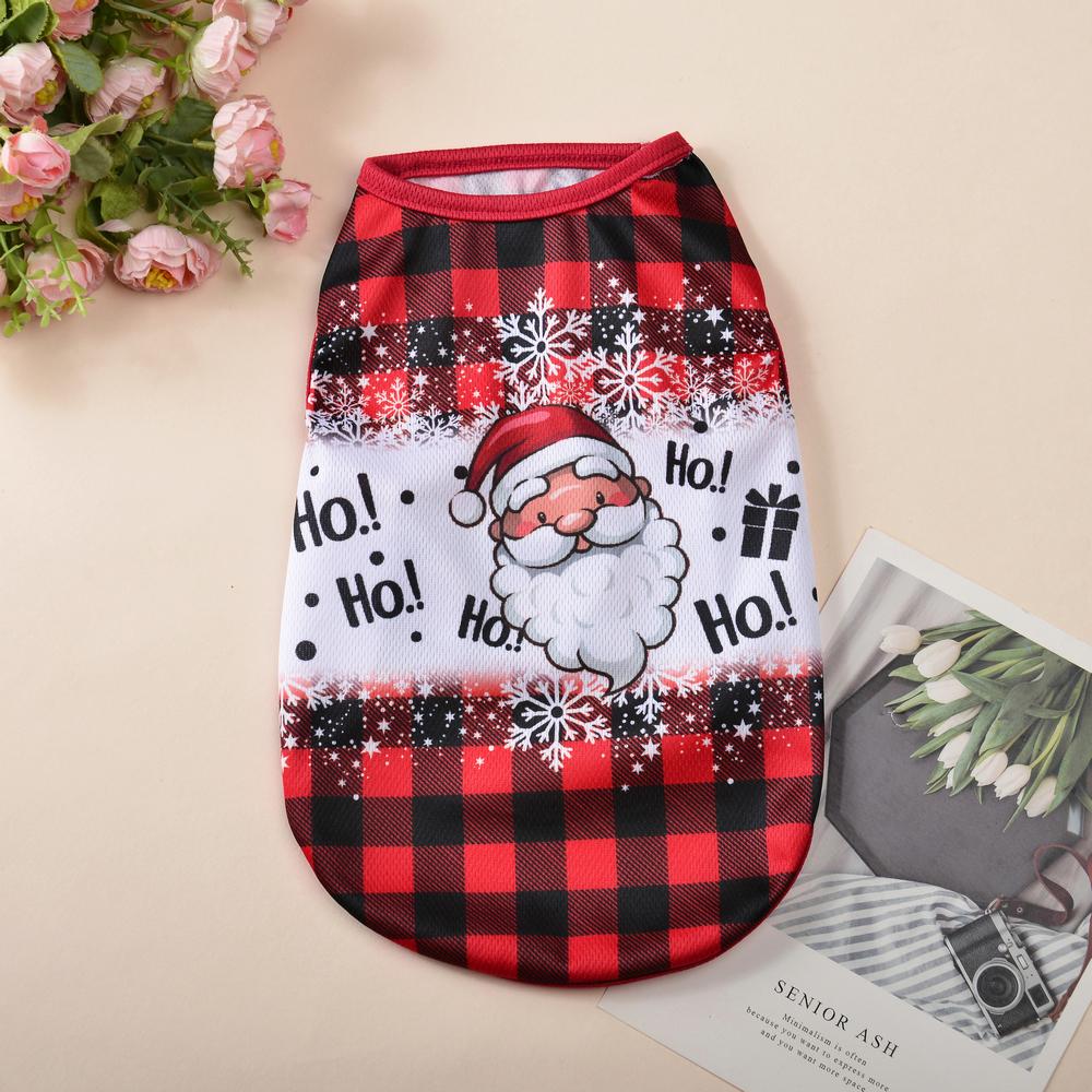 Christmas Dog Clothes Vest Puppy T-shirt For Small Dogs Cats Apparel Outfits New Year Costume Chihuahua French Bulldog Supplies