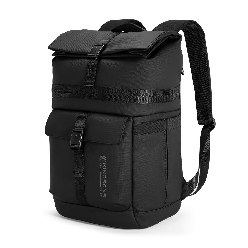 Men Backpack Kingsons 2025 New Fashion Concise Design Business For 15.6 Inch Laptop Waterproof College Student Boys School Bag Black / Gray KS3333W