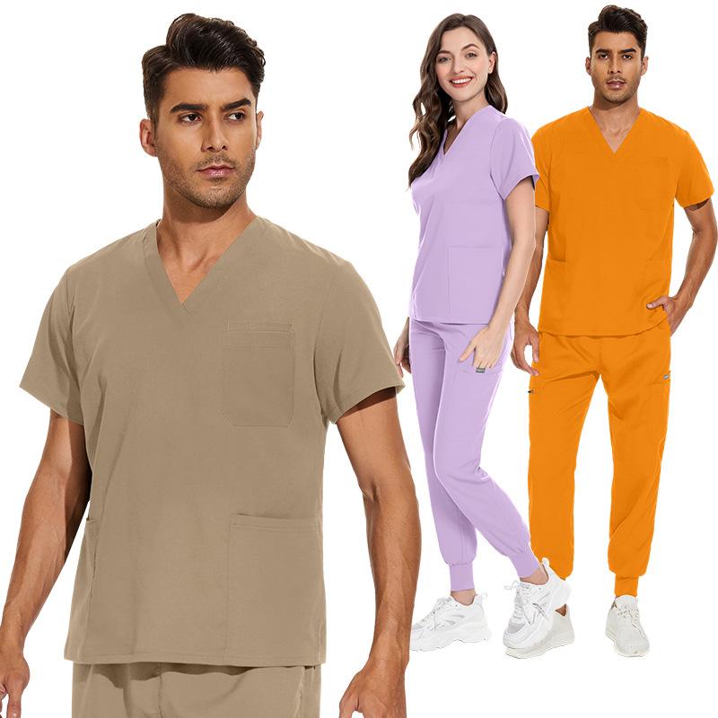 Multicolor Unisex Short Sleeved Pharmacy Nurse Uniform Hospital Doctor Workwear Oral Dental Surgery Uniforms Medical Scrubs Sets