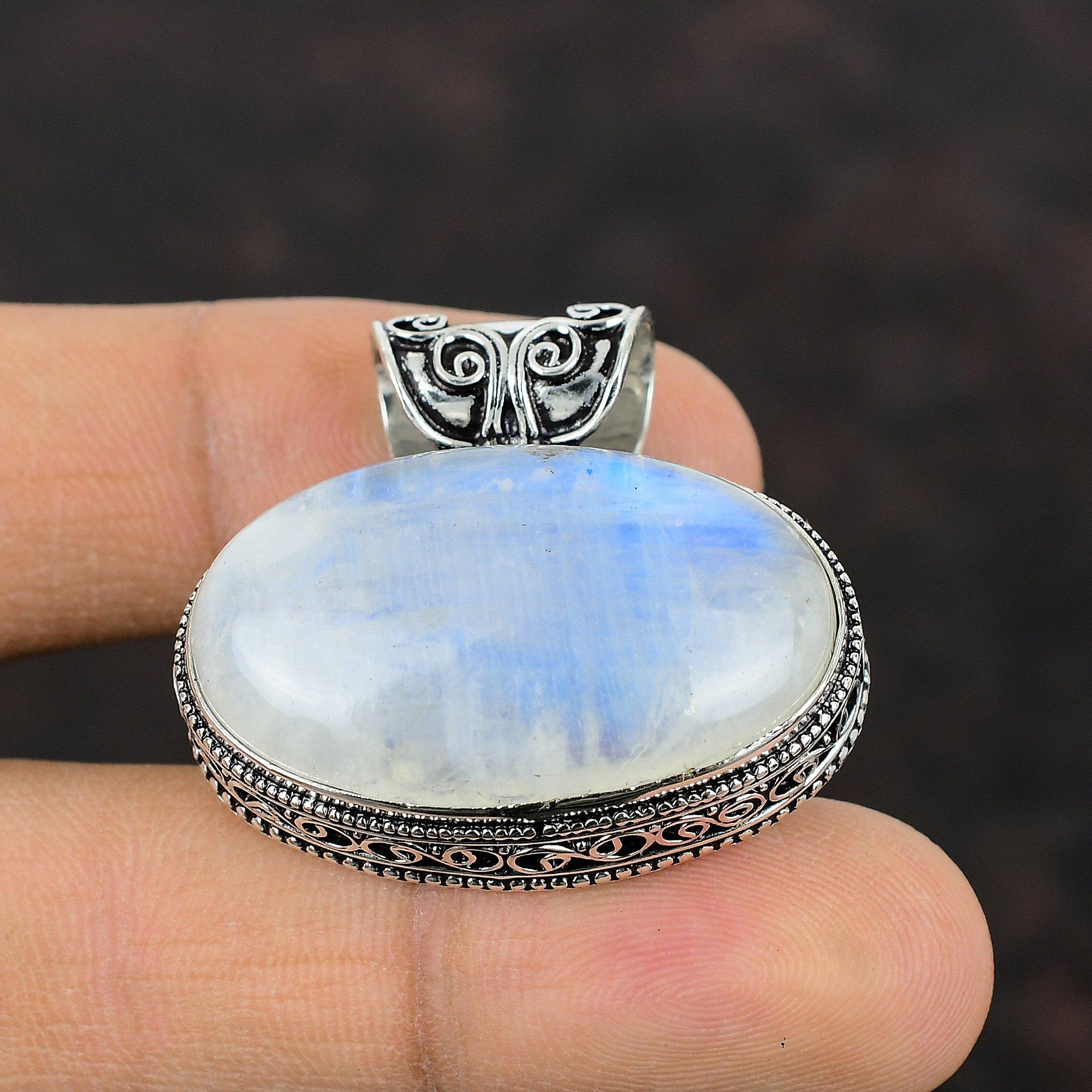 Rainbow Moonstone Pendant Handmade Amazing Pendant 925 Sterling Silver Pendant Vintage Jewelry Very Pretty Gemstone Pendant Jewelry For Gift