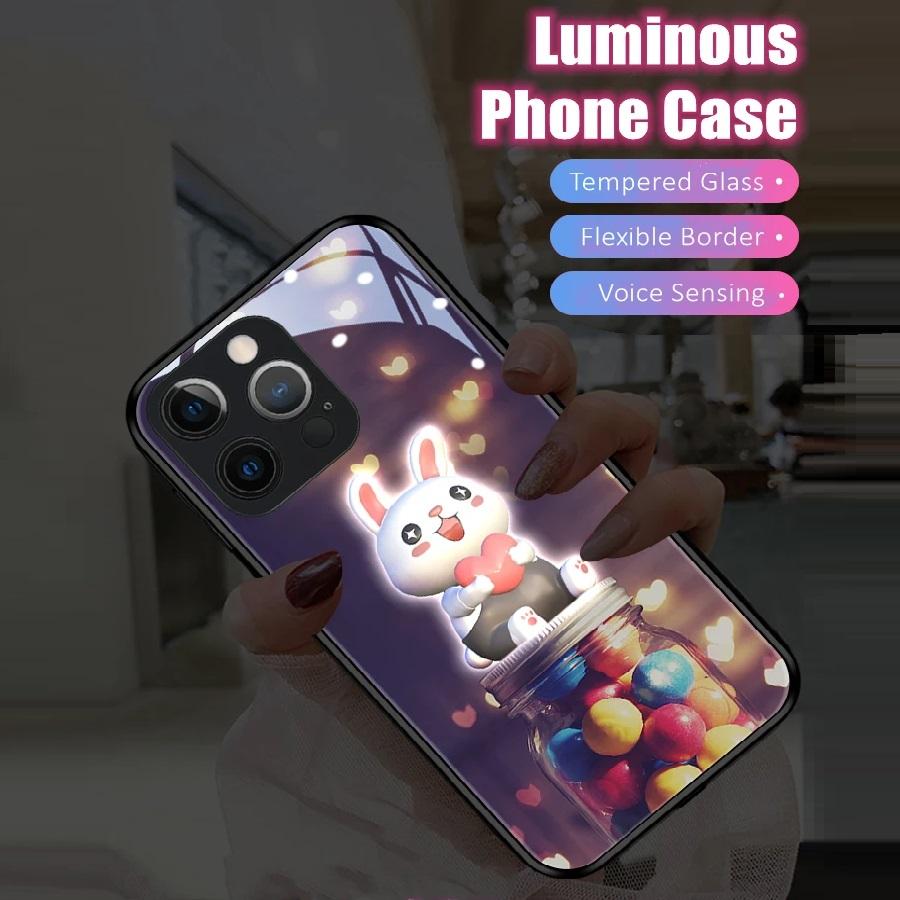 Светодиодный светящийся чехол для телефона iPhone 11 12 13 14 15 X Xs Xr Mini Pro Max Plus