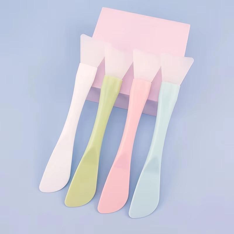 1Pcs Silicone Facial Mask Brush Soft Head with Scraper Integrated Dual-use Mud Film Brush DIY Film Adjusting Beauty Tool Beauty