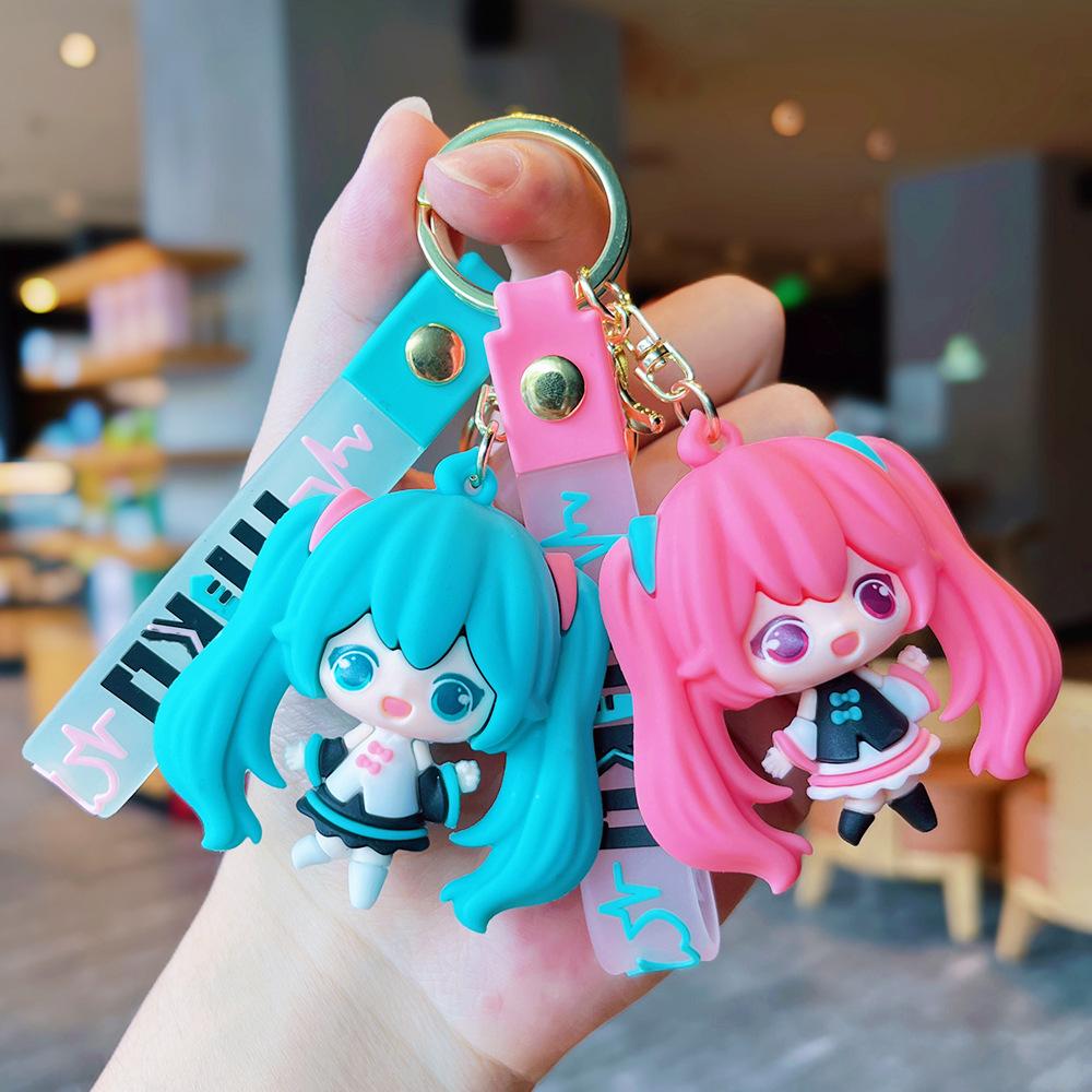 Cartoon Keychain Cute Girls School Bag Pendant Car Keyrings Creative Gift