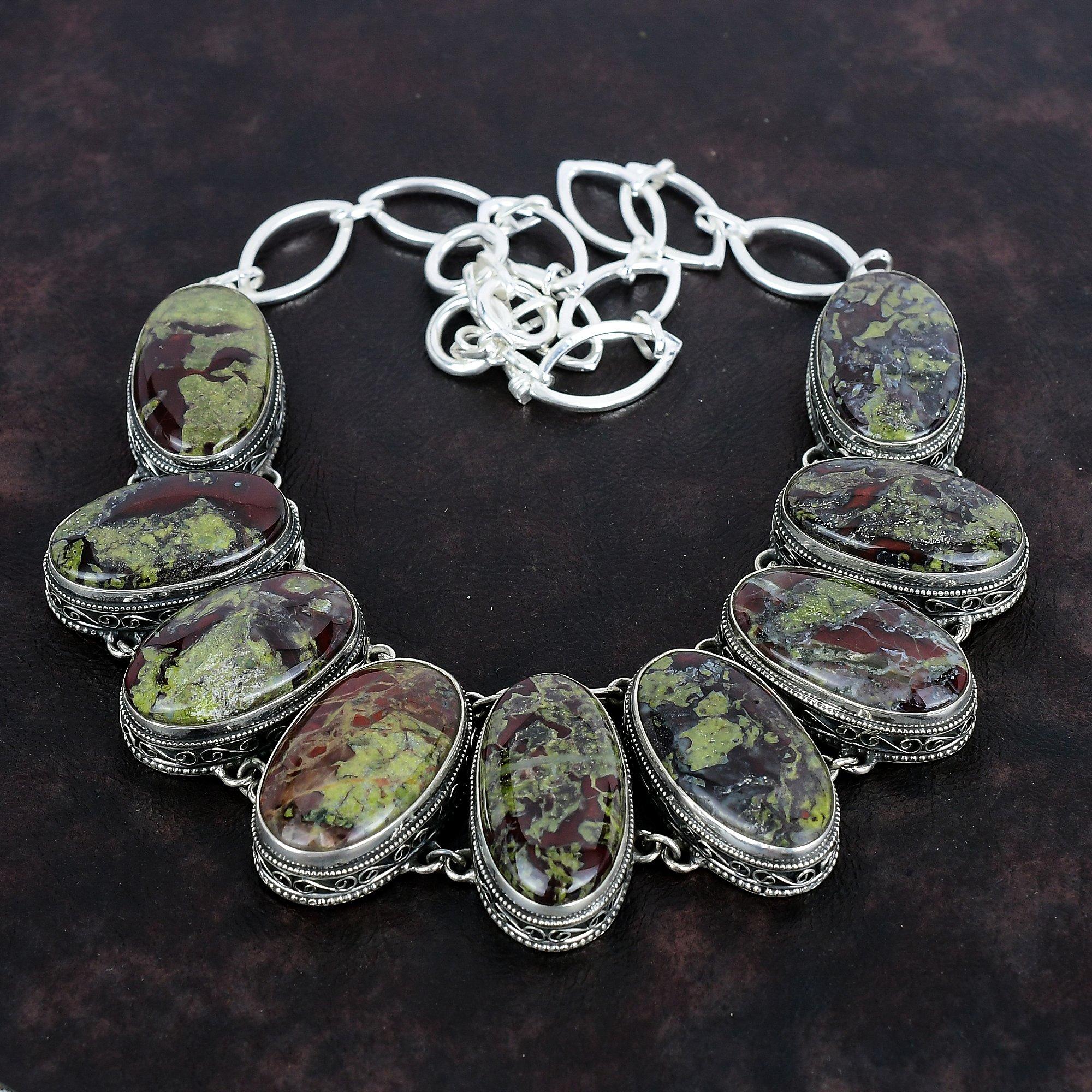 Ожерелье из драконьего кровавого камня, ожерелье из стерлингового серебра 925 пробы, регулируемое ожерелье из цепочки, винтажное ожерелье из драгоценных камней, подарок на помолвку, ювелирные изделия ручной работы