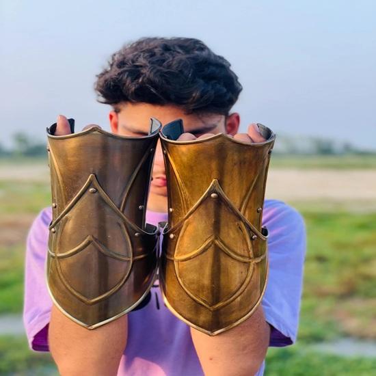 Наручи и налокотники Средневековые доспехи Защита рук Рыцарь Косплей Костюм на Хэллоуин Лучший подарок для него