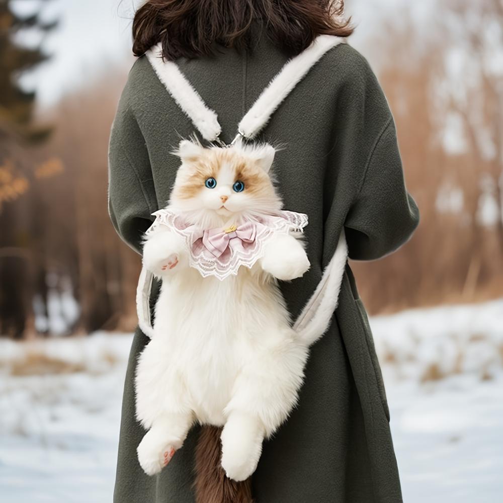 Уникальный рюкзак ручной работы в форме кошки-рэгдолла, плюшевый кот, реалистичные модные подарки для девочек и любителей кошек, рождественские подарки, подарки на День святого Валентина