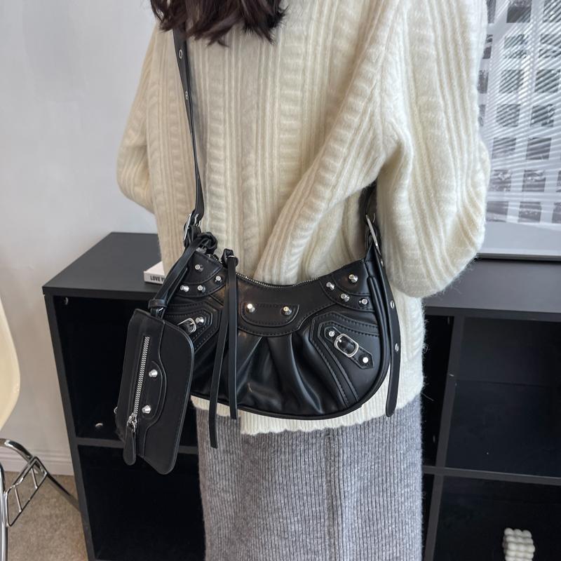 Women Fashion Shoulder Bag Tote Ladies Stylish Top Handle Handbag Pu Leather Shopping Travel Crossbody Purse Gothic