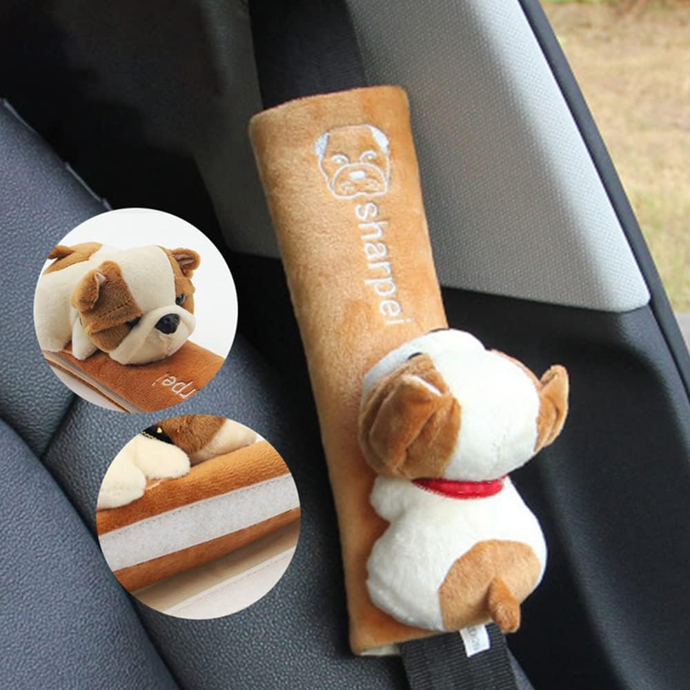 Cartoon Small Animal Car Shoulder Pad Children Comfortable Driving Vehicle Soft Plush Auto Seat Belt