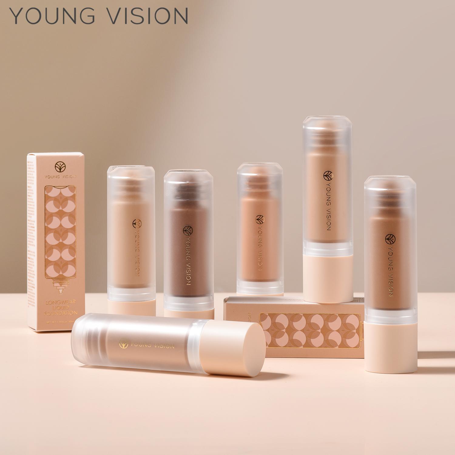 Detachable Bottom Press Liquid Foundation Matte Control Oil Full Coverage Non-removable Waterproof Face Base Makeup