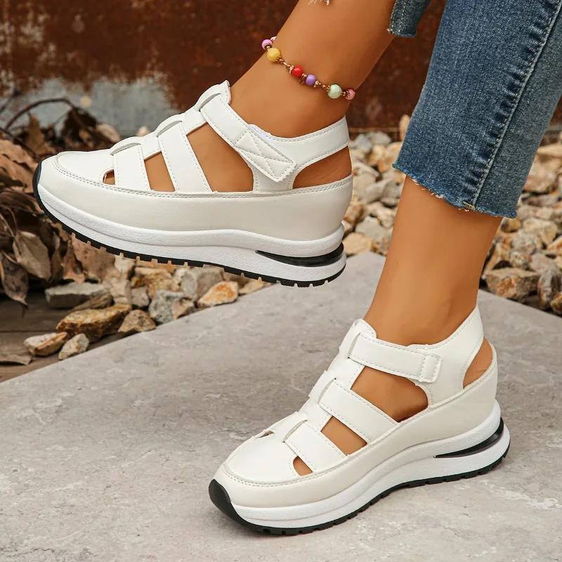 Женская обувь Высококачественные офисные сандалии с пряжкой и закрытым носком
