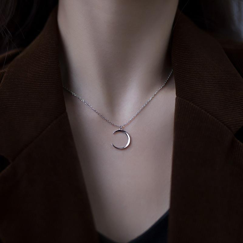 Женские свадебные украшения на шею, простое маленькое ожерелье в форме полумесяца для пары, женское готическое ожерелье, подарок