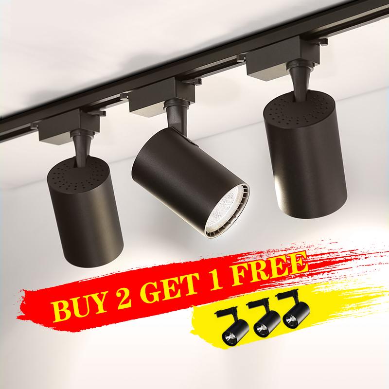 3pcs Led Track Lights Lamp 220V COB Track Lighting Fixture 12/20/30W/40W Spotlights Rail Spots Light Lamps for Shop Home Kitchen