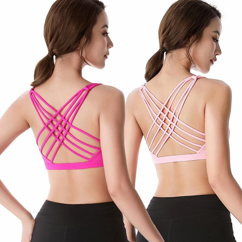 Cross Beauty Back Sports Bra No Steel Ring Yoga Running Vest Quick-drying Shockproof Large Size Women Sports Bra
