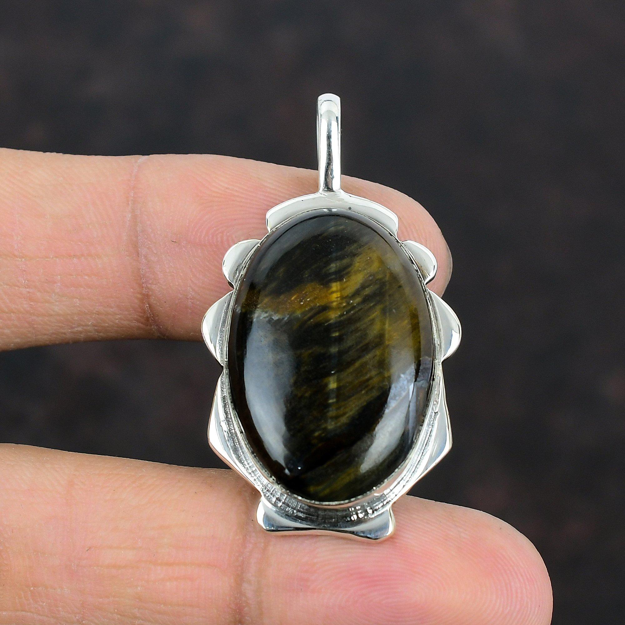 Подвеска Pietersite из стерлингового серебра 925 пробы, оригинальный драгоценный камень, подвеска ручной работы, изящная подвеска, достойные серебряные украшения, подарки для мамы