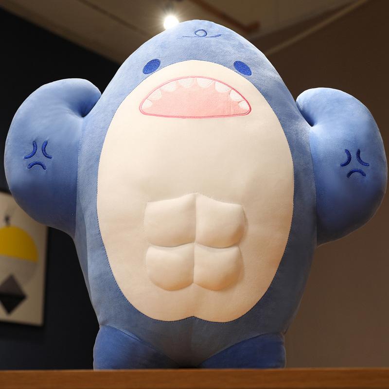 Мягкая игрушка-мышечная акула, мягкая игрушка-игрушка в виде животного, подушка для чтения, подарок на день рождения, кукла-подушка, подарок для детей