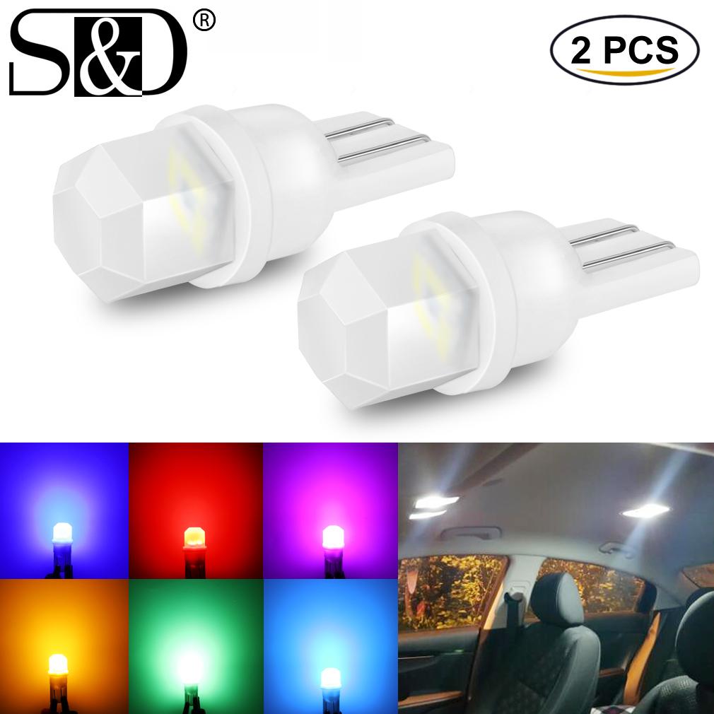 2 шт., керамические светодиодные лампы T10 W5W 194 168, светодиодные Canbus 4SMD 3014, освещение салона автомобиля, клиновидный боковой габарит, габаритная лампа для авто, 12 В, белый