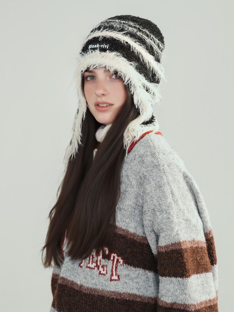 New Winter Dandy Hat Earflap Beanie Hat Fashion Keep Ear Warm Hats For Women Streetwear Multicolour Fur Hats For Girl
