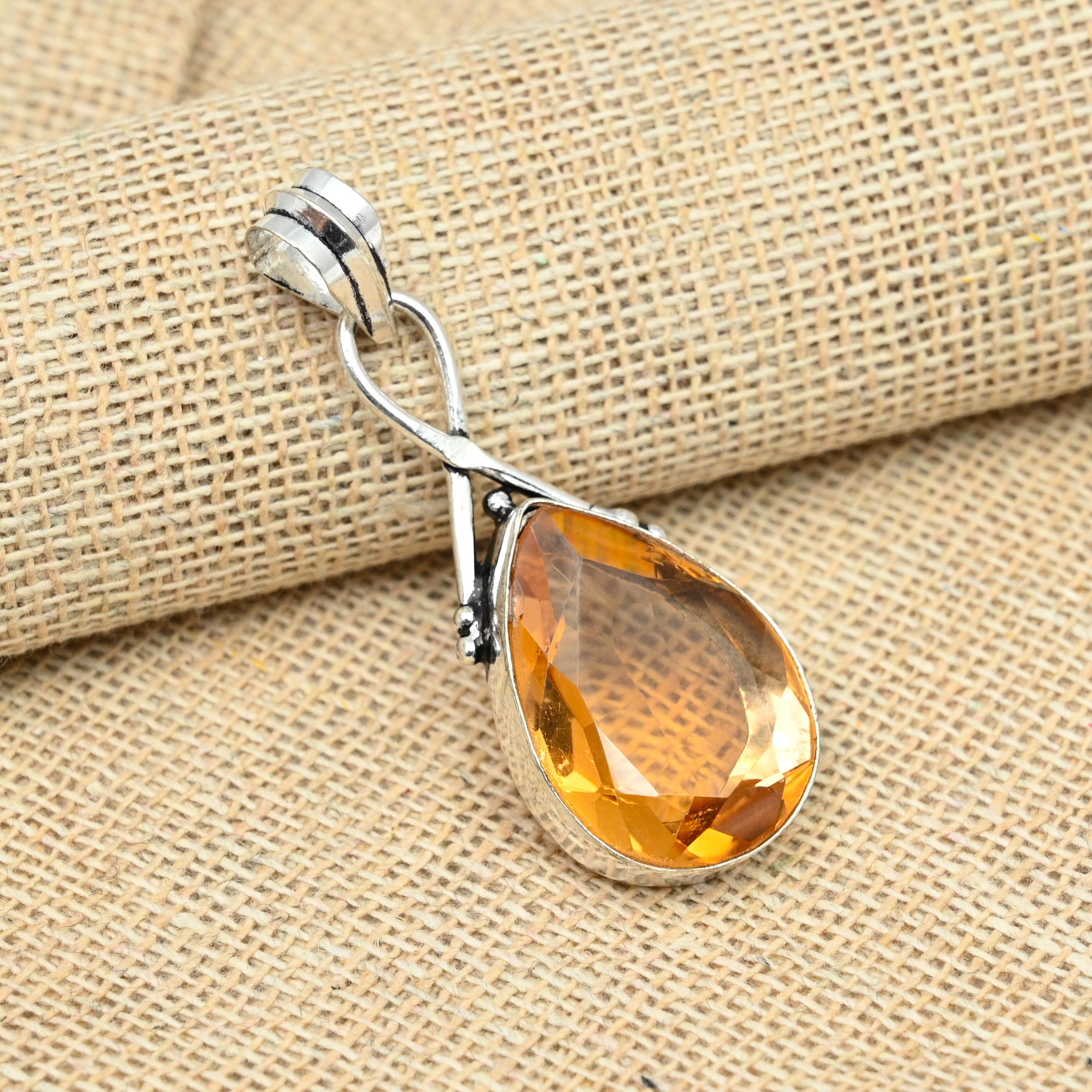 Шкентель дизайнера стерлингового серебра 925 ювелирных изделий драгоценной камня топаза меда Хандмаде для подарков