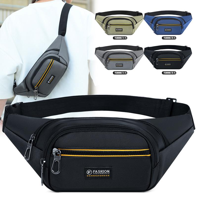 Men's Waterproof Outdoor Sports Bag Pouch Korean-Style Waist Fanny Pack Crossbody Male Banana Chest Package