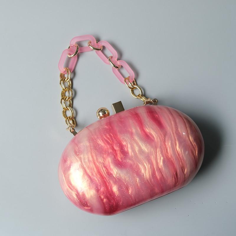 Новые модные сумки, модные женские сумки, красные блестки, акриловая роскошная круглая вечерняя сумка для выпускного вечера, женская повседневная милая сумка-клатч в коробке