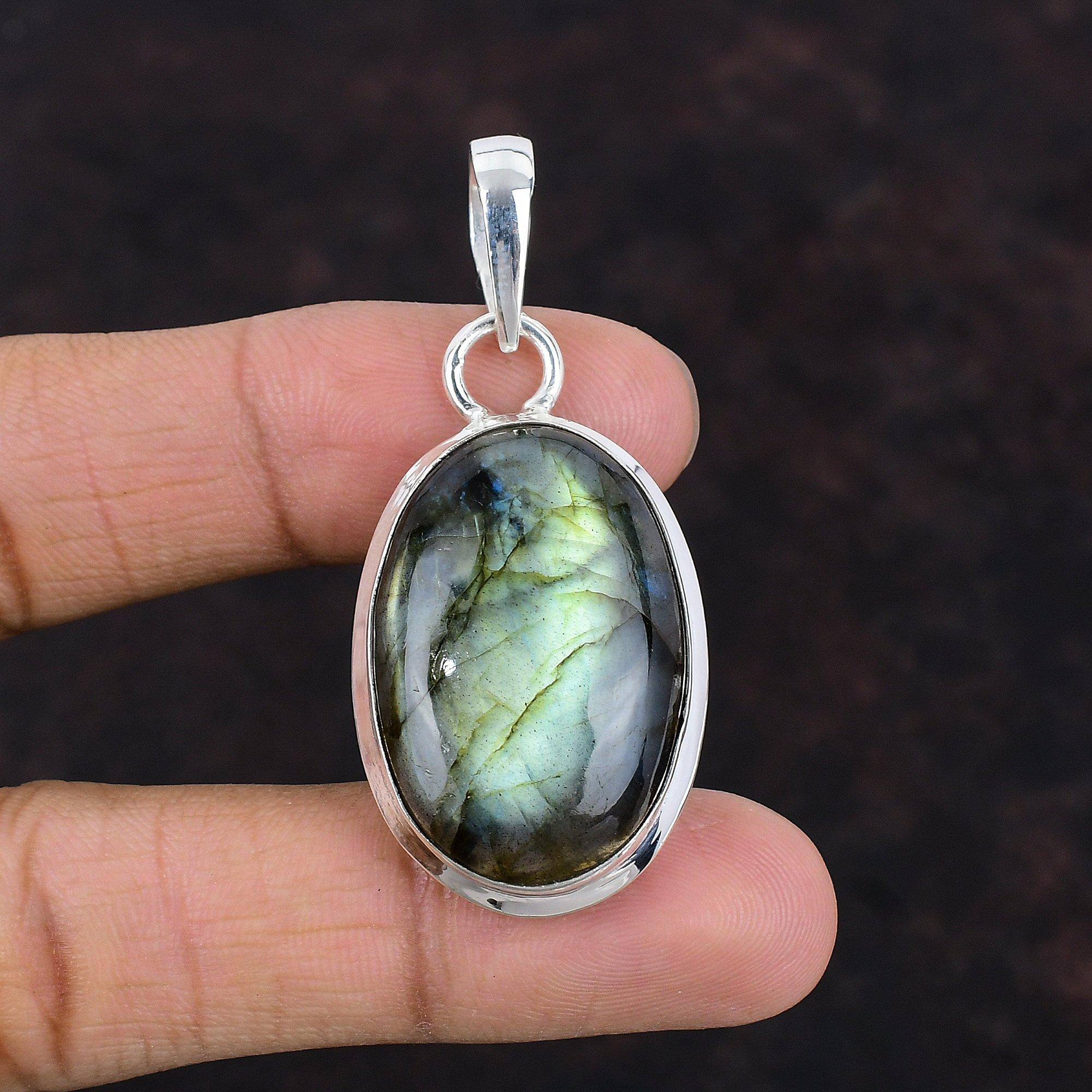 Подвеска из лабрадорита, подвеска из натурального драгоценного камня ручной работы, подвеска из стерлингового серебра 925 пробы, натуральный лабрадорит, ювелирное изделие, подарок для ее дизайнерской подвески
