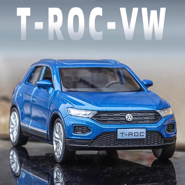 Volkswagen T-ROC SUV Simulation Diecast & Toy Vehicle Pull Back & Doors Open RMZ City 1:36 Alloy Car Model Gifts For Children