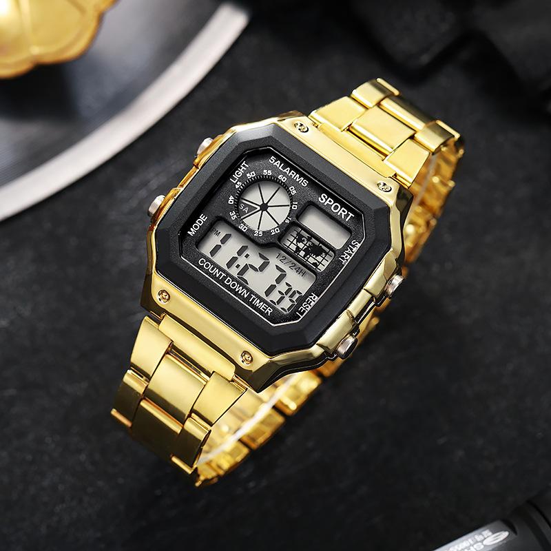Men's Digital Watch Stainless Steel Strap Sport Watches Men Military Clock LED Sport Wristwatch