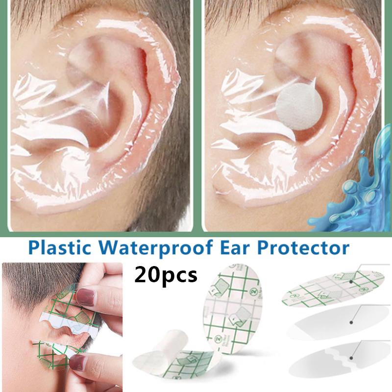 20 шт. пластиковые водонепроницаемые защитные наушники для детей, чехлы для плавания, кепки для салона, парикмахерской, защита от краски, защитная шапочка для душа, инструмент