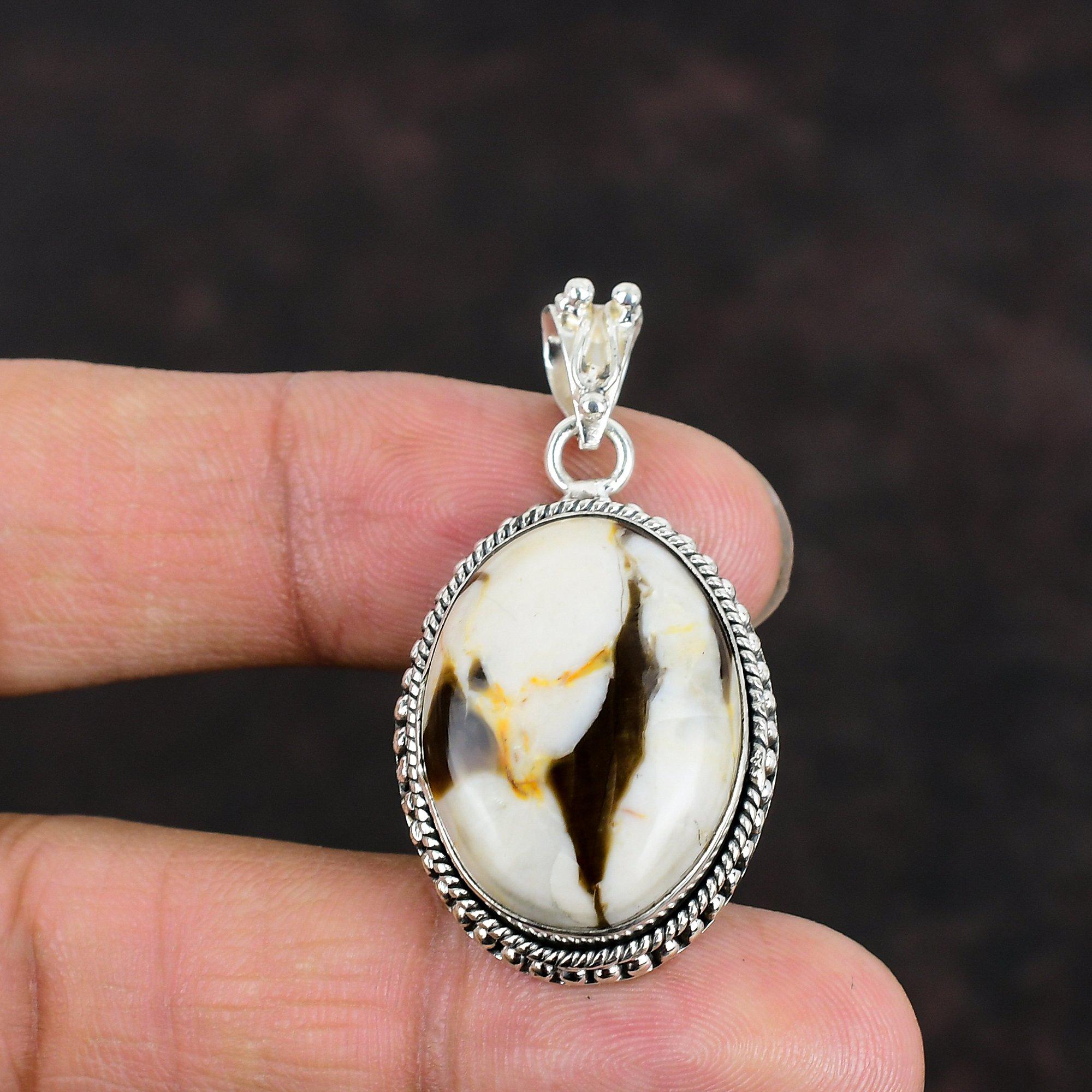 Кулон из яшмы «Арахисовое дерево» Кулон из стерлингового серебра 925 пробы Кулон с натуральным драгоценным камнем Украшения из яшмы «Арахисовое дерево» Кулон ручной работы Подарки для мамы