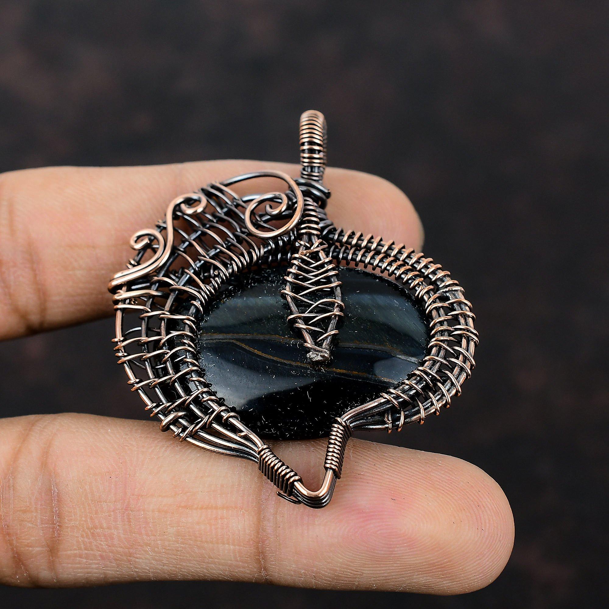 Nellite Pendant Copper Wire Wrapped Pendant Handmade Gemstone Pendant Nellite Jewelry Latest Design Pendant Gift For Her Copper Wire Jewelry