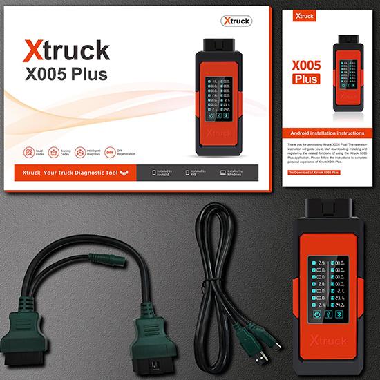 Xtruck X005 plus Интеллектуальная диагностика постобработочная диагностика тип транспортного средства поддержка системы SHACMAN, SINOTRUCK, DongFeng, FAWDE